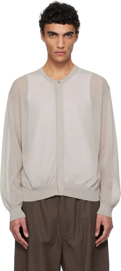 Amomento Gray Sheer Round Cardigan In Grey