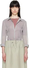 Amomento Gray Sheer Slim Fit Shirt In Grey