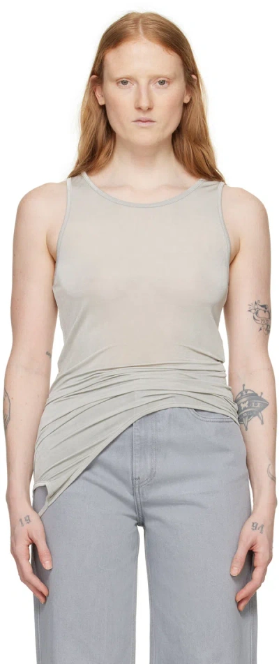 Amomento Gray Sheer Tank Top In Light Grey