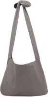 Amomento Gray Stripe Large Shoulder Bag