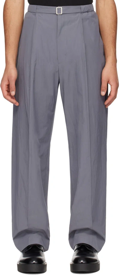 Amomento Gray Tuck Trousers In Charcoal