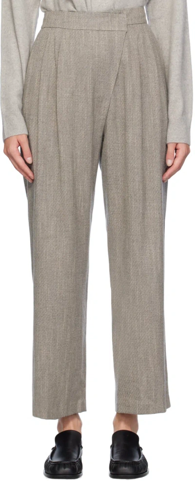 Amomento Gray Wrap Trousers In Grey