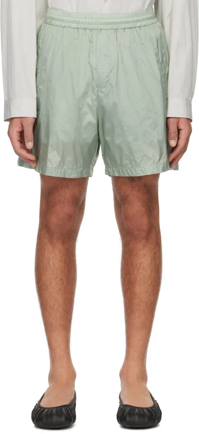 Amomento Green Banding Shorts In Mint
