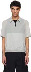 Amomento Grey Sheer Color Block Polo In Light Grey