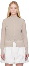 Amomento Grey Wholegarment Sheer Cardigan In Neutral