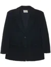 Amomento Hairy Blazer In 黑色