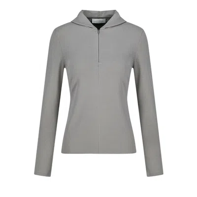 Pre-owned Amomento Half Zip-up Hoodie Knit 'grey Beige' | Women's Size 1 In Gray