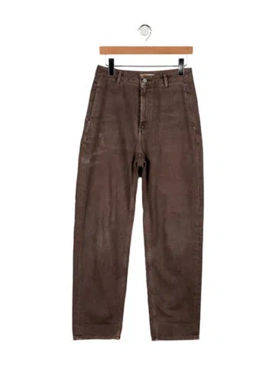 Pre-owned Amomento High-rise Straight Leg Jeans In Brown