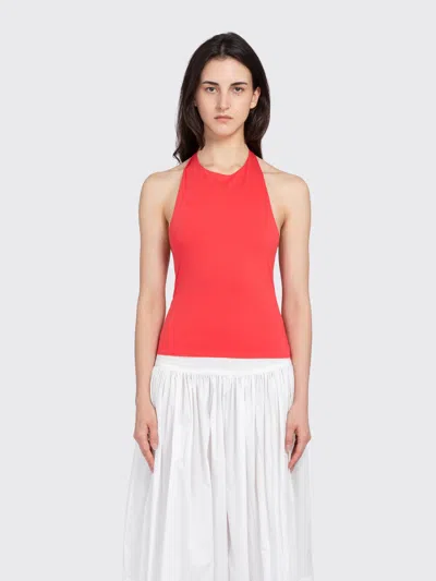 Amomento Jersey Halter Neck Top In Red