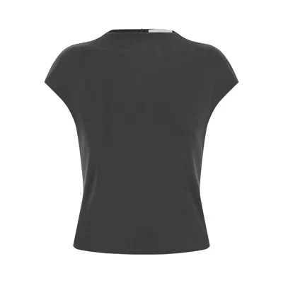 Pre-owned Amomento Jersey Mock Neck Top 'charcoal' | Grey | Women's Size 1 In Gray
