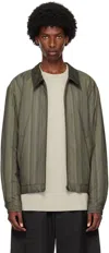 Amomento Khaki Stripe Zip-up Jacket In Khaki