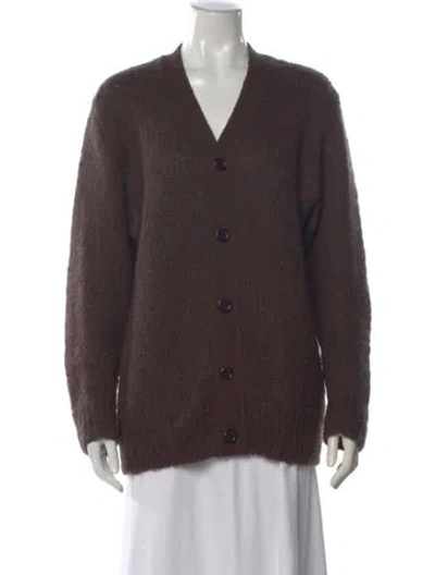 Pre-owned Amomento Kid Mohair V-neck Sweater In Brown