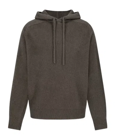 Amomento Knitted Hoodie In Brown
