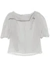 Amomento Knotted-collar Blouse In Grey