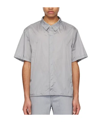 Amomento Gray Spread Collar Shirt In Blue Grey