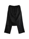 Amomento Layered Drawstring Trousers In Black