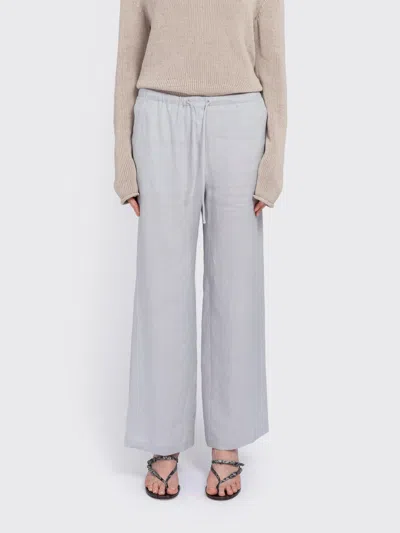 Amomento Linen Banding Pants In Gray