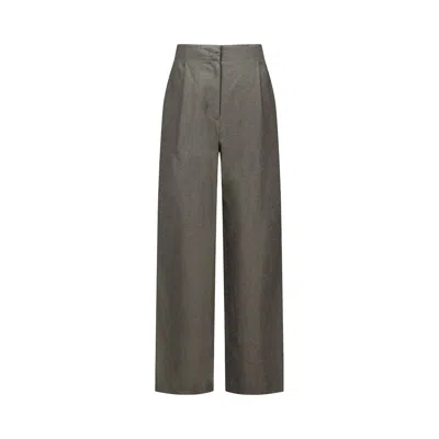Pre-owned Amomento Linen Tuck Pants 'khaki' | Tan | Women's Size 0 In Brown
