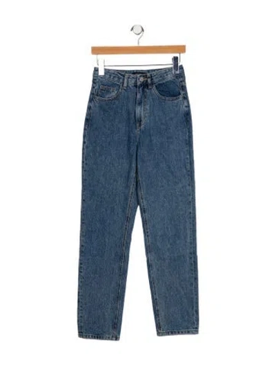 Pre-owned Amomento Mid-rise Straight Leg Jeans In Blue