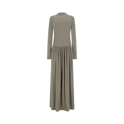 Pre-owned Amomento Mock Neck Jersey Dress 'beige' | Tan | Women's Size 1