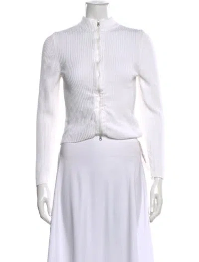 Pre-owned Amomento Mock Neck Long Sleeve Top In White