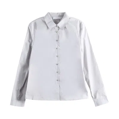 Pre-owned Amomento Neck Shirring Shirt 'light Grey' | Women's Size 0