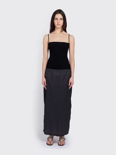Amomento Nylon Knit Maxi Dress In Black