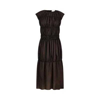 Pre-owned Amomento Nylon Shirring Dress 'brown' | Women's Size 0