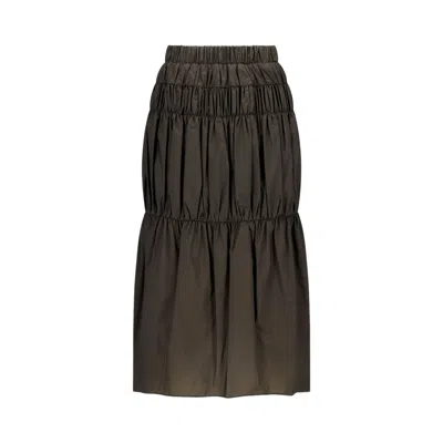 Pre-owned Amomento Nylon Shirring Skirt 'brown' | Women's Size 0