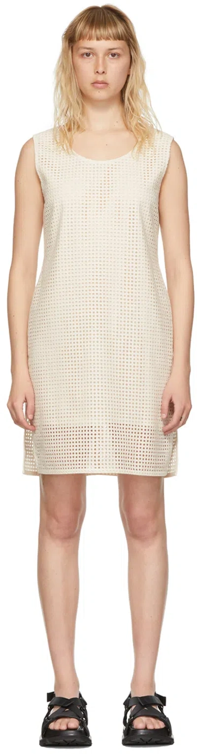 Amomento Off-white Cotton Mini Dress In Ecru