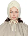 AMOMENTO OFF-WHITE CROCHET KNIT BONNET