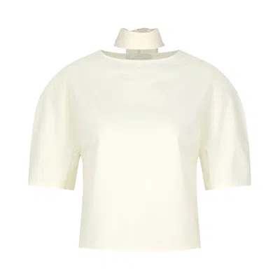 Pre-owned Amomento Padded Jersey Top 'ivory' | Cream | Women's Size 0 In White