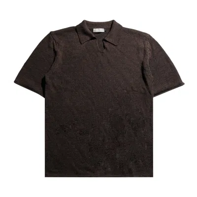 Pre-owned Amomento Paper Yarn Collar Knit 'dark Brown' | Women's Size L