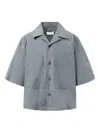 Amomento Gray Pocket Half Shirt In Gray