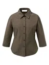 Amomento Pinstripe-pattern Shirt In Brown