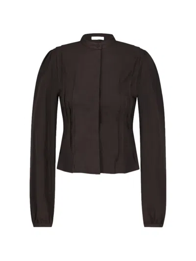 Amomento Pintuck Slim Shirt In Blue