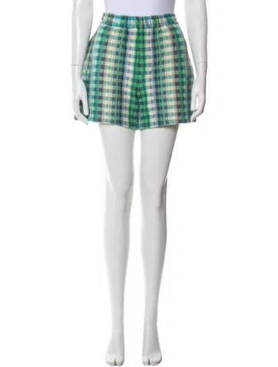 Pre-owned Amomento Plaid Print Mini Shorts In Multi