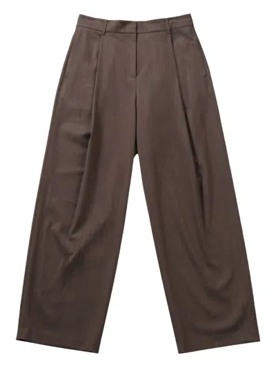 Amomento Pleat-detail Trousers In Brown