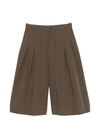 Amomento Pleated-detail Tailored Shorts In Brown