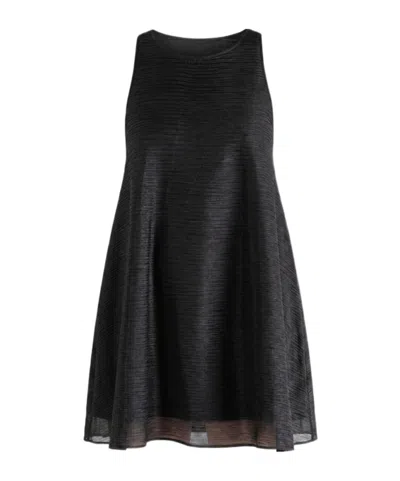 Amomento Pleats Hourglass Mini Dress In Black