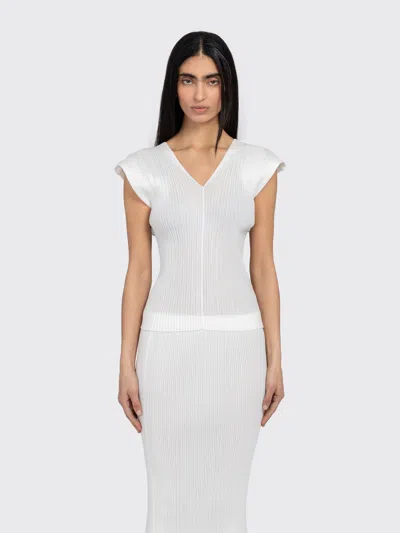 Amomento Pleats Knit Blouse In Multi