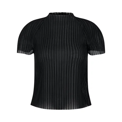 Pre-owned Amomento Pleats Raglan Top 'black' | Women's Size 1