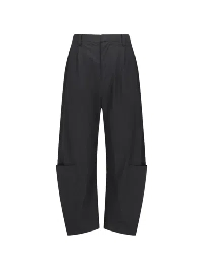 Amomento Pocket-detail Work Trousers In Black