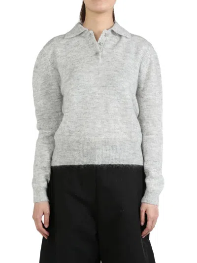 Amomento Polo-collar Jumper In Grey