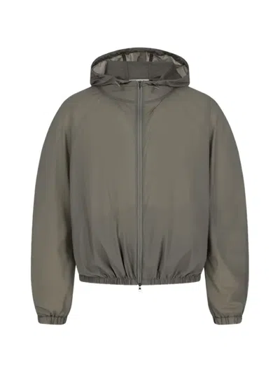 Amomento Raglan-sleeve Hooded Jacket In Gray