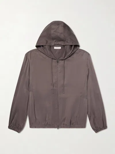 Amomento Satin Hooded Jacket In Purple