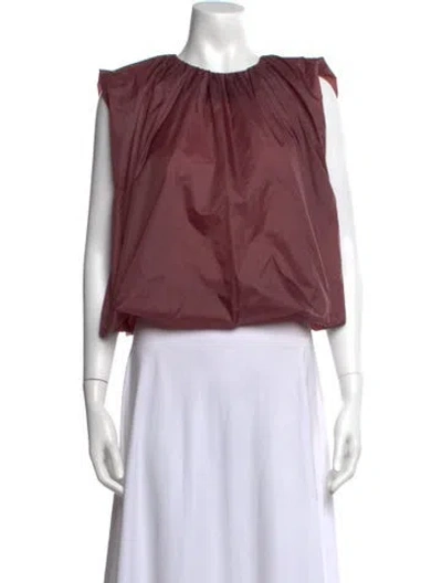 Pre-owned Amomento Scoop Neck Sleeveless Top In Burgundy