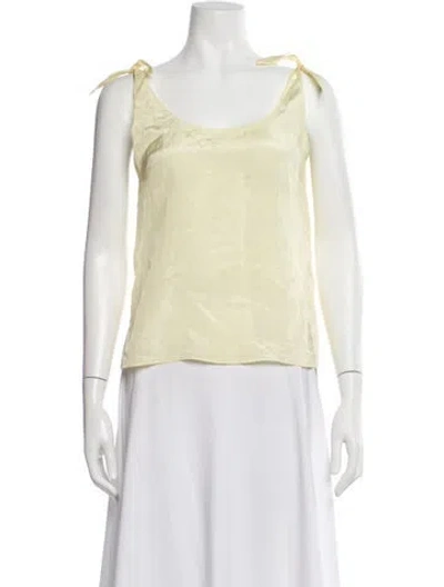 Pre-owned Amomento Scoop Neck Sleeveless Top In Yellow