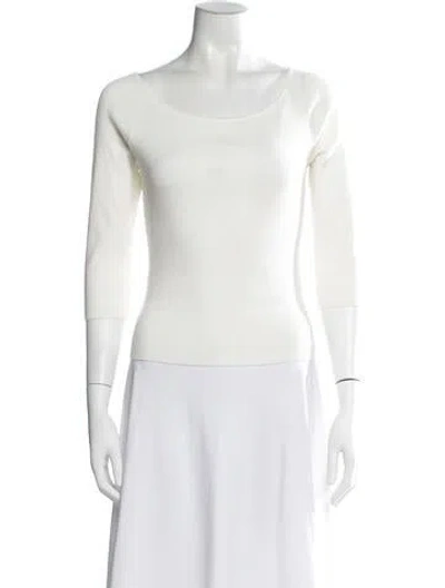 Pre-owned Amomento Scoop Neck Sweater In White