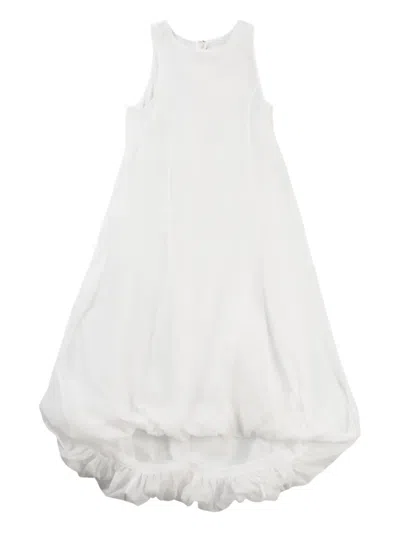 AMOMENTO SEMI-SHEER VOLUME MIDI DRESS